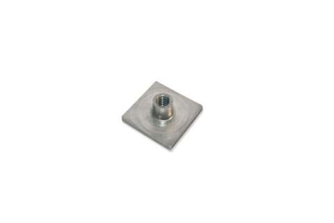 RVS AISI 304 aanlasplaat buis 30x30mm - met draadinzetstuk m12 - 12mmh