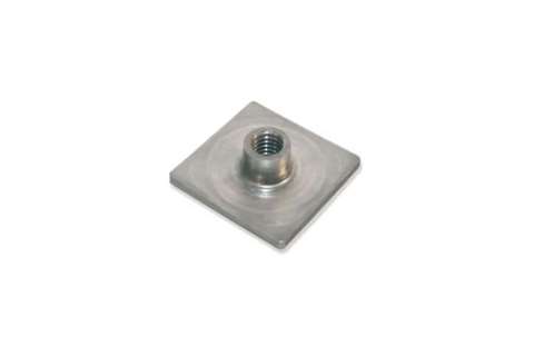 RVS AISI 304 aanlasplaat buis 40x40mm - met draadinzetstuk m12 - 12mmh