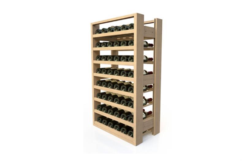 Casier à vin en bois + niveaux en bois - visiobois - 8 niveaux - 48 bouteilles 
