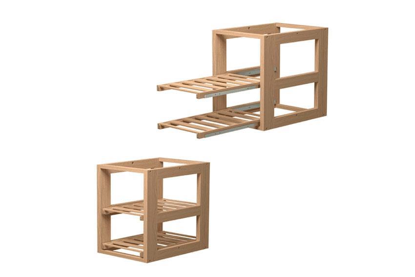 Visiobox - 1 module met 2 uitschuifbare - niveaus 