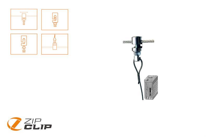 Zip-grip Vertikale Seilaufhangung - 4mtr - Belastung 35kg - 10pce/pck 