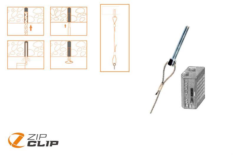 Thread-it M6x45mm Seilaufhangung - 10mtr - Belastung 15kg - 10pce/pck 